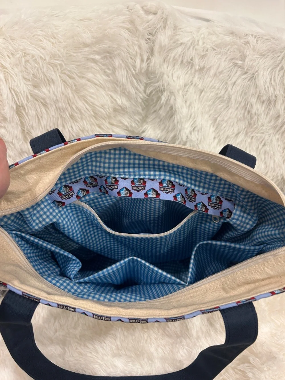 Vineyard Vines Pro Football Hall of Fame Zippered Canvas Tote